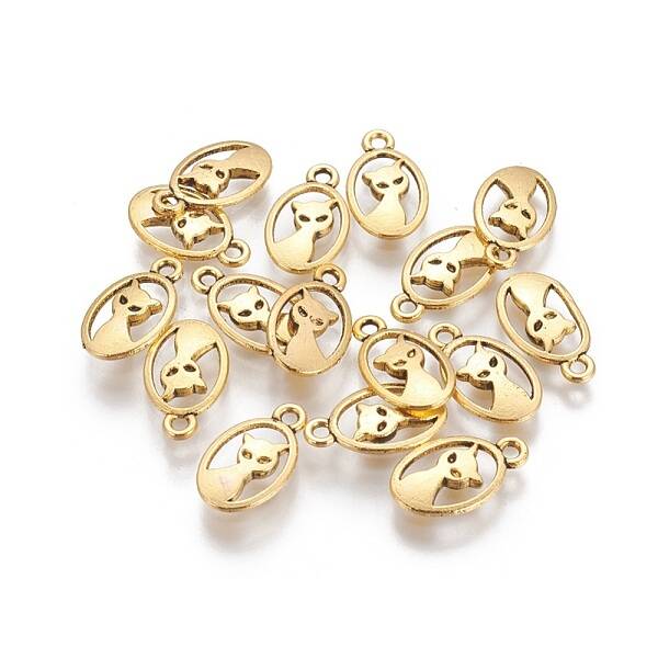 Tibetan Style Alloy Kitten Pendants