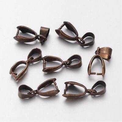 Antique Bronze Brass Ice Pick Pinch Bails