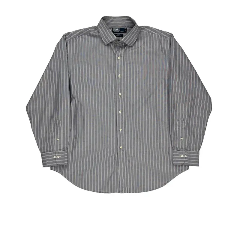 Polo By Ralph Lauren Striped Shirt - XL Grey Cotton | Size: x-large