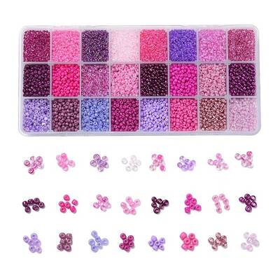Purple Series 600G 24 Colors Glass Seed Beads