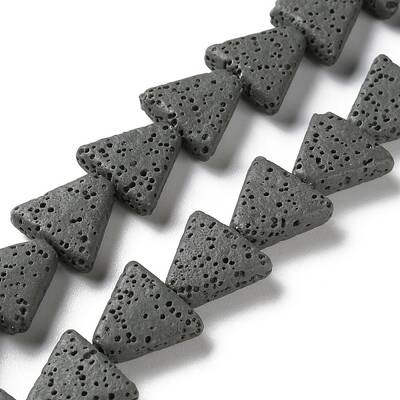 Triangle Dyed Natural Lava Rock Beads Strands