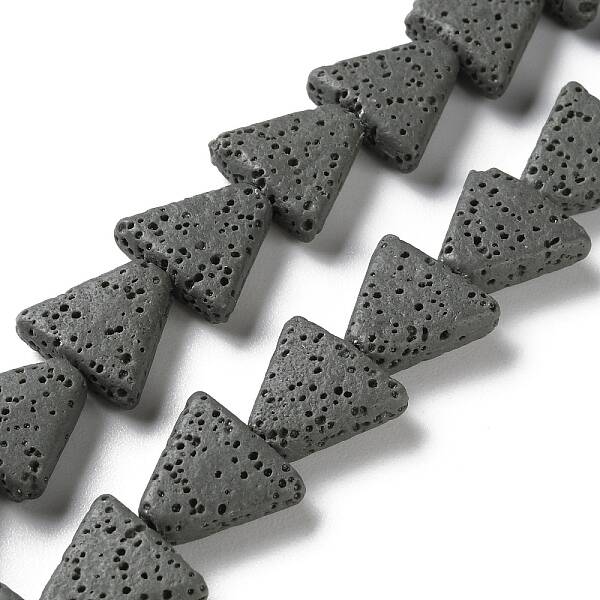 Triangle Dyed Natural Lava Rock Beads Strands