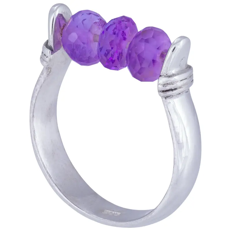 Sterling Silver Rolling Stone Ring - 10