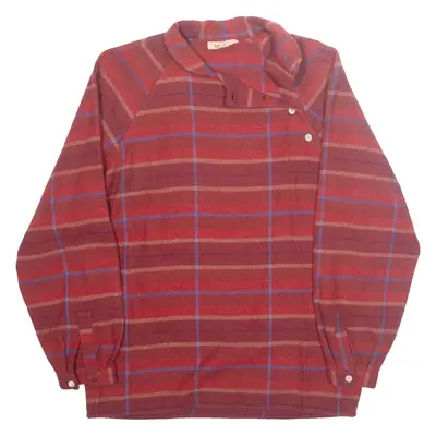 SHERRY Womens Printed Blouse Red Long Sleeve Striped S