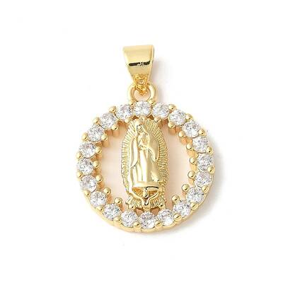 Brass Micro Pave Clear Cubic Zirconia Pendants