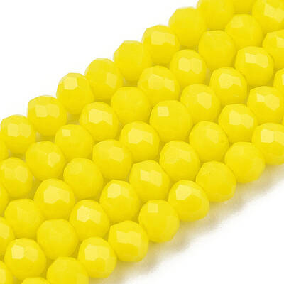 Opaque Solid Color Glass Beads Strands