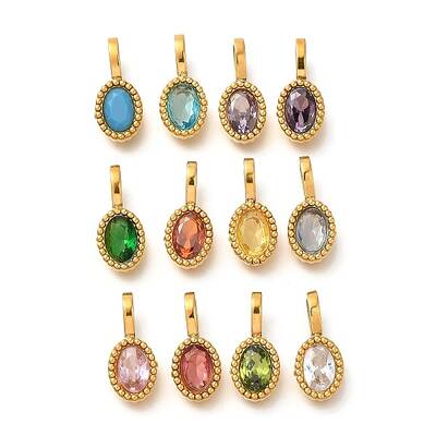 Ion Plating(IP) 304 Stainless Steel Rhinestone Pendants