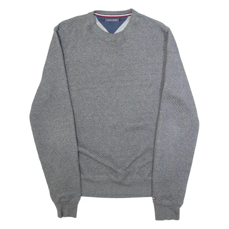 TOMMY HILFIGER Mens Jumper Grey Tight Knit L