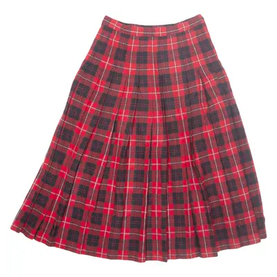 PENDLETON Womens Pleated Skirt Red Midi Plaid S
