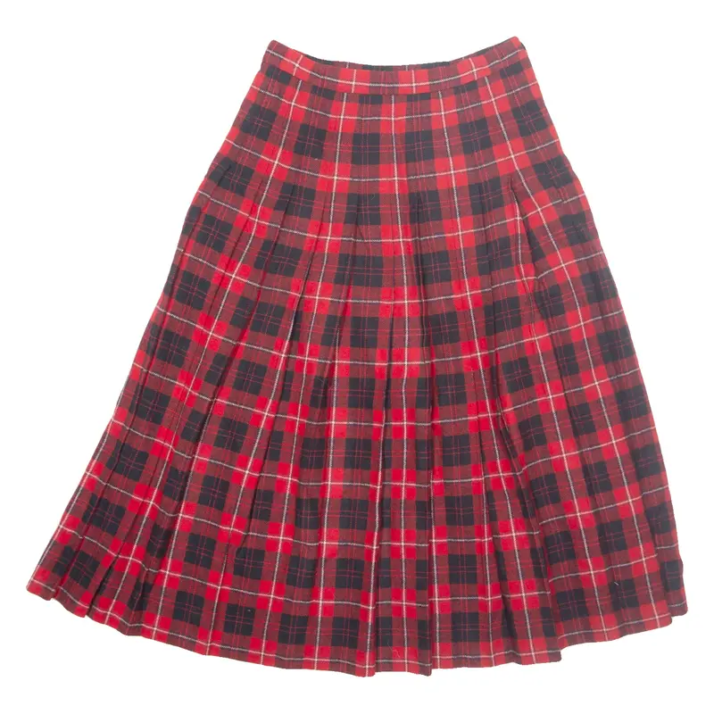 PENDLETON Womens Pleated Skirt Red Midi Plaid S