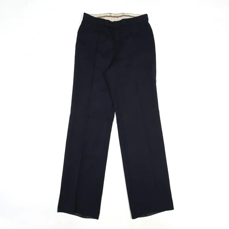 Pleated Trousers Blue Regular Straight Mens W26 L32