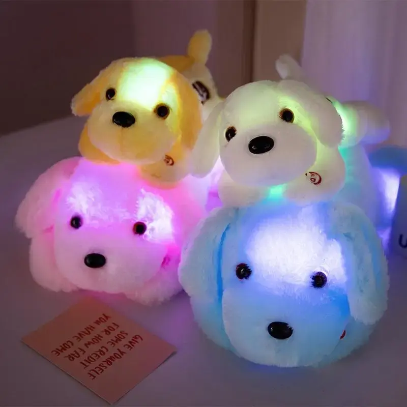 35cm/13.77in LED Dog, 1 Count Plush Toy Glow in the Night Plush Dog Toy (Battery Not Included) Soft Cartoon Dog Stuffed Anima...