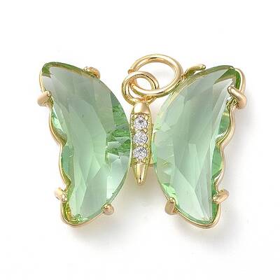 Brass Micro Pave Clear Cubic Zirconia Pendant