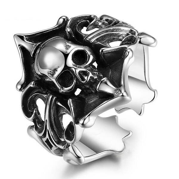 Alloy Pirate Skull Open Ring