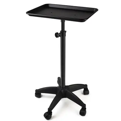 Aluminum Tattoo Rolling Tray with Wheels - Adjustable Height Salon Cart for Hair Stylist Medical Dental Tray