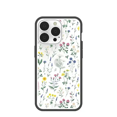 Clear Shadow Blooms iPhone 13 Pro Case With Black Ridge