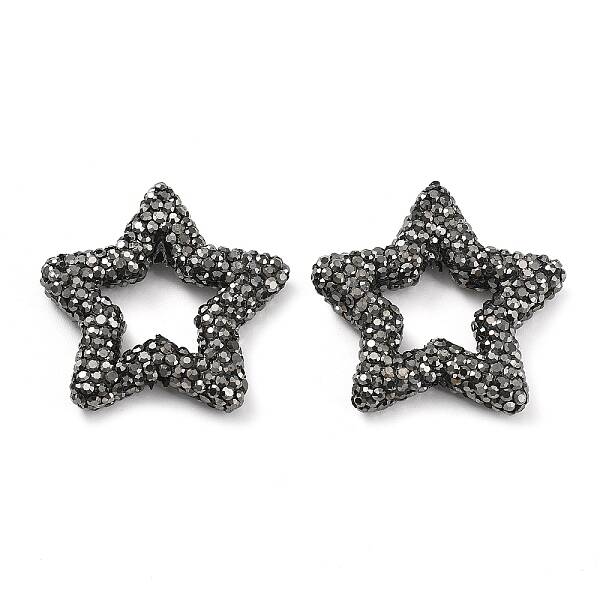 Star Shape Polymer Clay Rhinestone Beads