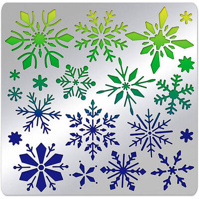 BENECREAT Snowflake Stencil 15.6x15.6cm Tiny Winter Snowflakes Stainless Steel Painting Templates for Window