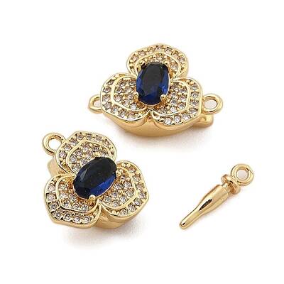 Brass Micro Pave Clear Cubic Zirconia Box Clasps