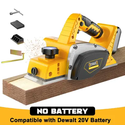 Cordless 3-1/4 Electric Wood Planer for Dewalt 20V Battery(No Battery!!), 15000RPM Power Planer for Woodworking Carpentry D...