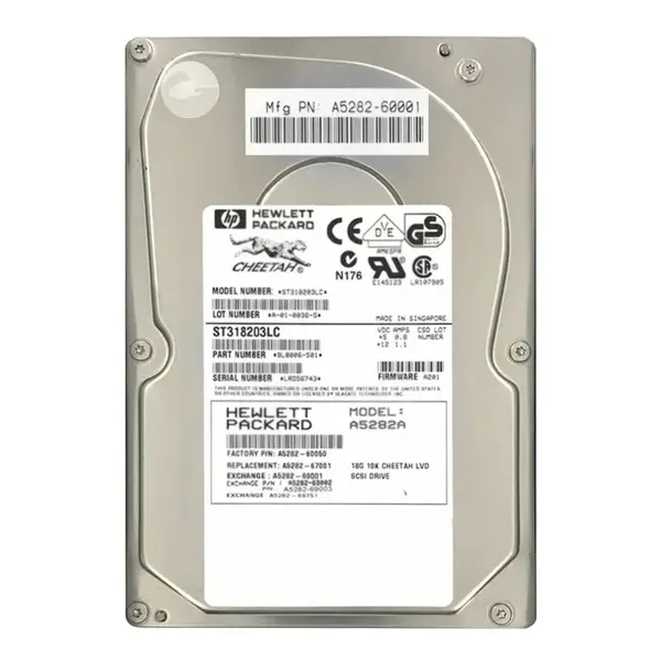 A5282-69002 HP 18.2GB Wide Ultra2 SCSI 10000 3.5-inch Hard Drive