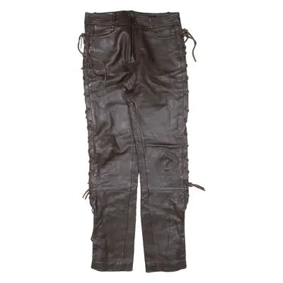 IXS Motorcycle Gear Mens Leather Trousers Brown Slim Tapered W30 L33