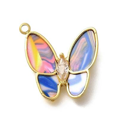 304 Stainless Steel with Cubic Zirconia and Shell Charms