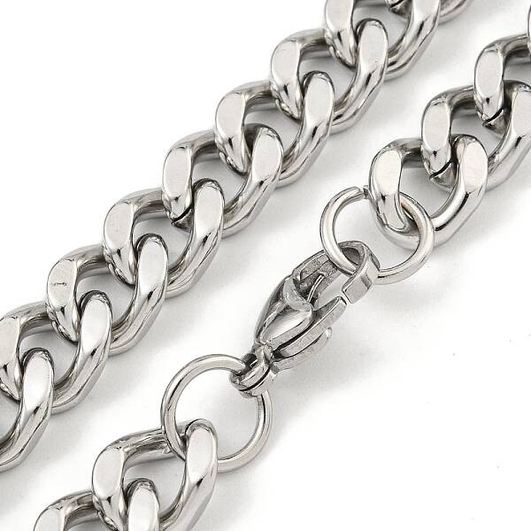 Non-Tarnish 201 Stainless Steel Cuban Link Chain Necklaces for Women and Men