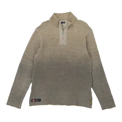 Armani Jeans 1/4 Zip - 2XL Grey Wool Blend