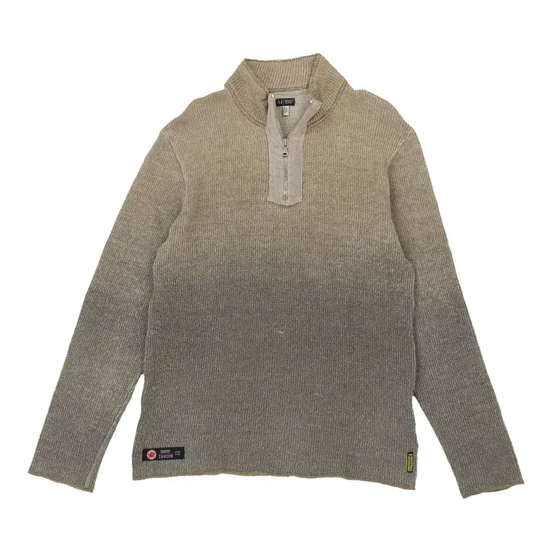Armani Jeans 1/4 Zip - 2XL Grey Wool Blend