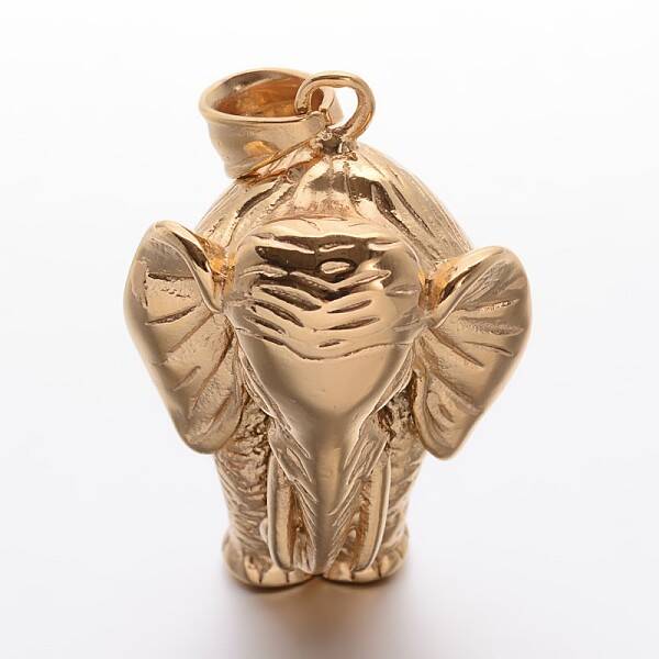 304 Stainless Steel Elephant Pendants