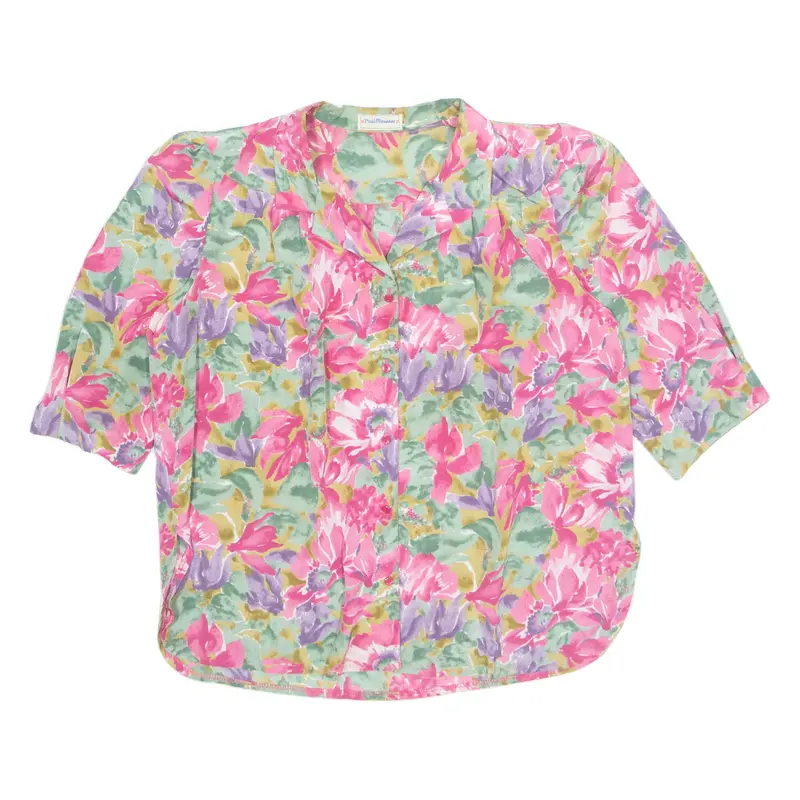 PAUL MAUSNER Womens Printed Shirt Pink Collared Floral XL