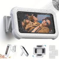 360° Rotatable Shower Phone Holder - Waterproof, Anti-Fog, High Sensitivity, Touchable, Angle Adjustable - White Shower Phon...