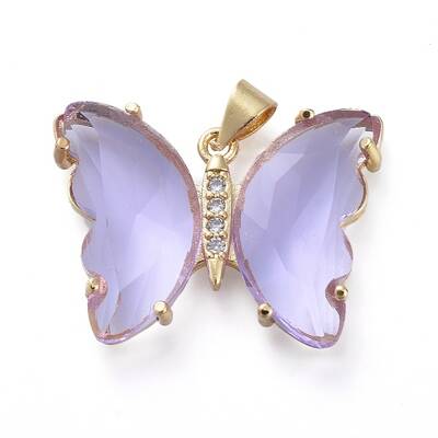 Brass Micro Pave Clear Cubic Zirconia Pendants