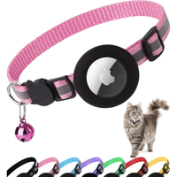Airtag Cat Collar Breakaway, Reflective Kitten Collar with Apple Air Tag Holder and Bell for Girl Boy Cats (AirTag not Includ...