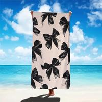 Bow Pattern Beach Towel, Soft Absorbent Swim Towels, Travel Swimming, Diving, Surfing Bath Towel, Yoga, Camping, Beach Access...