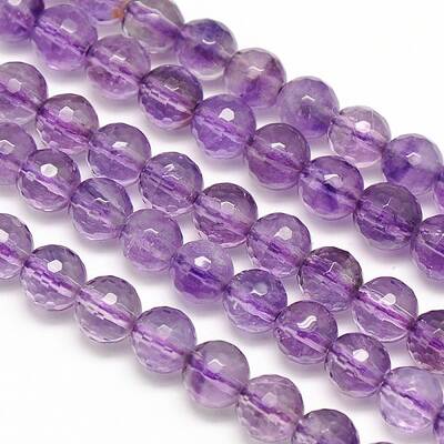 Natural Amethyst Round Bead Strands