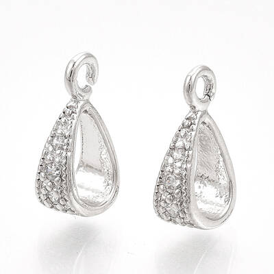 Brass Cubic Zirconia Tube Bails