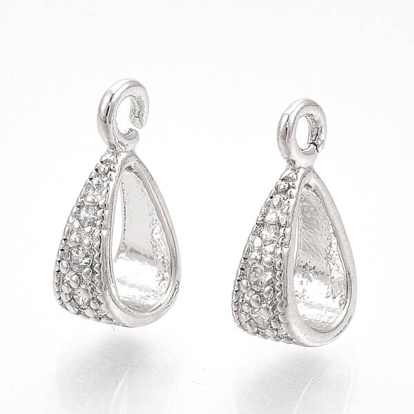 Brass Cubic Zirconia Tube Bails