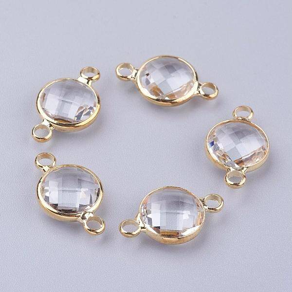Golden Tone Brass Glass Links connectors