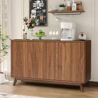 Giratree 2 3 Doors Sideboard Cabinet, Mid Century Farmhouse Fluted Credenza Sideboard Long Buffet Cabinet with Storage for Ki...