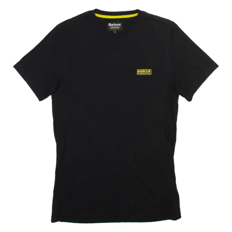 BARBOUR INTERNATIONAL Mens T-Shirt Black Crew Neck S