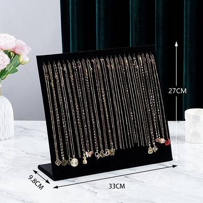 Velvet Necklace Organizer Display Stands for 24 Necklaces