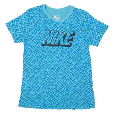 NIKE Marble Womens T-Shirt Blue L