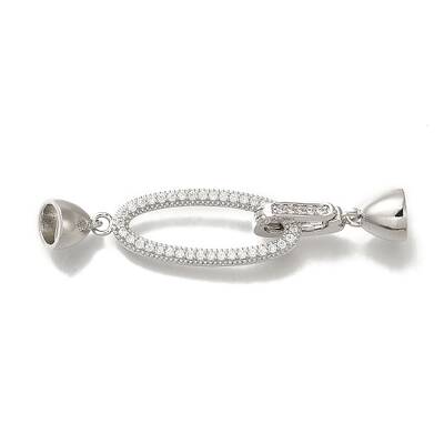 Brass Micro Pave Clear Cubic Zirconia Fold Over Clasps