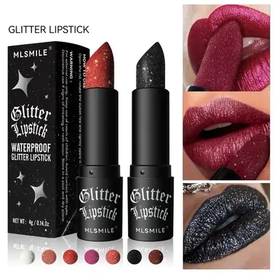 Glitter Lipsticks Diamond Pearlescent Nude Mermaid Lip Tint Matte Non-stick Lasting Shimmer Lip Gloss Sexy Lips Makeup Smooth...