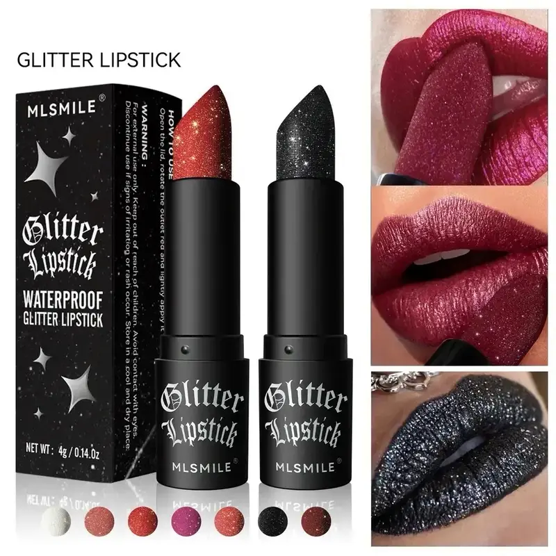 Glitter Lipsticks Diamond Pearlescent Nude Mermaid Lip Tint Matte Non-stick Lasting Shimmer Lip Gloss Sexy Lips Makeup Smooth...
