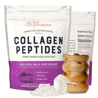 Live Conscious Collagen Peptides Powder - Naturally-Sourced Type I & III Hydrolyzed Bovine Collagen - For Hair, Skin, Nail &...
