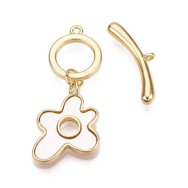 Brass & Shell Toggle Clasps