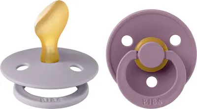 BIBS Color Size 1: Anatomical 0-6 months pacifier Fossil Gray / Mauve 2 pcs